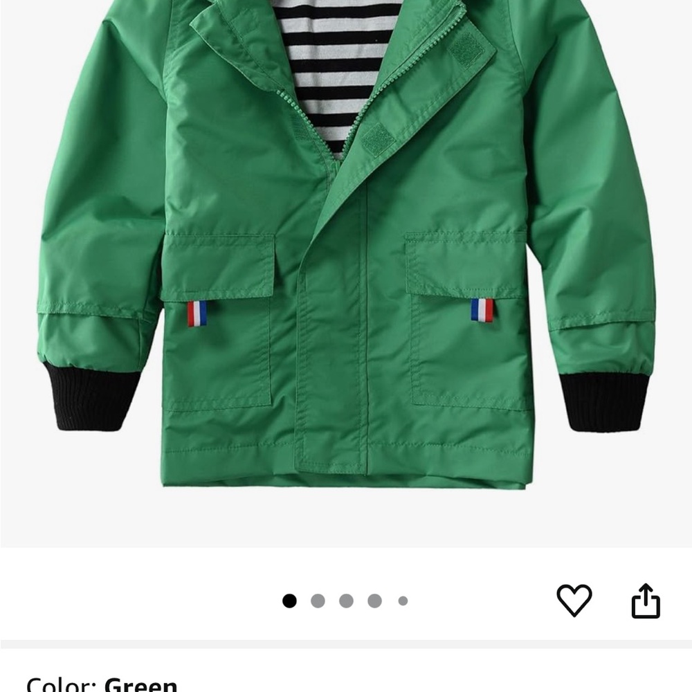 Green Jacket with Striped Inner Shirt